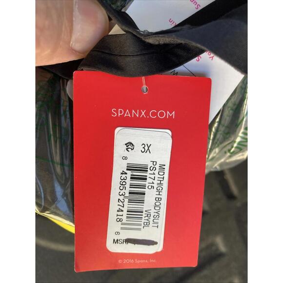 SPANX PS1715 Women's Sz 3X Very Black Oncore Mid-Thigh Bodysuit $98 MSRP RARE - Picture 2 of 3